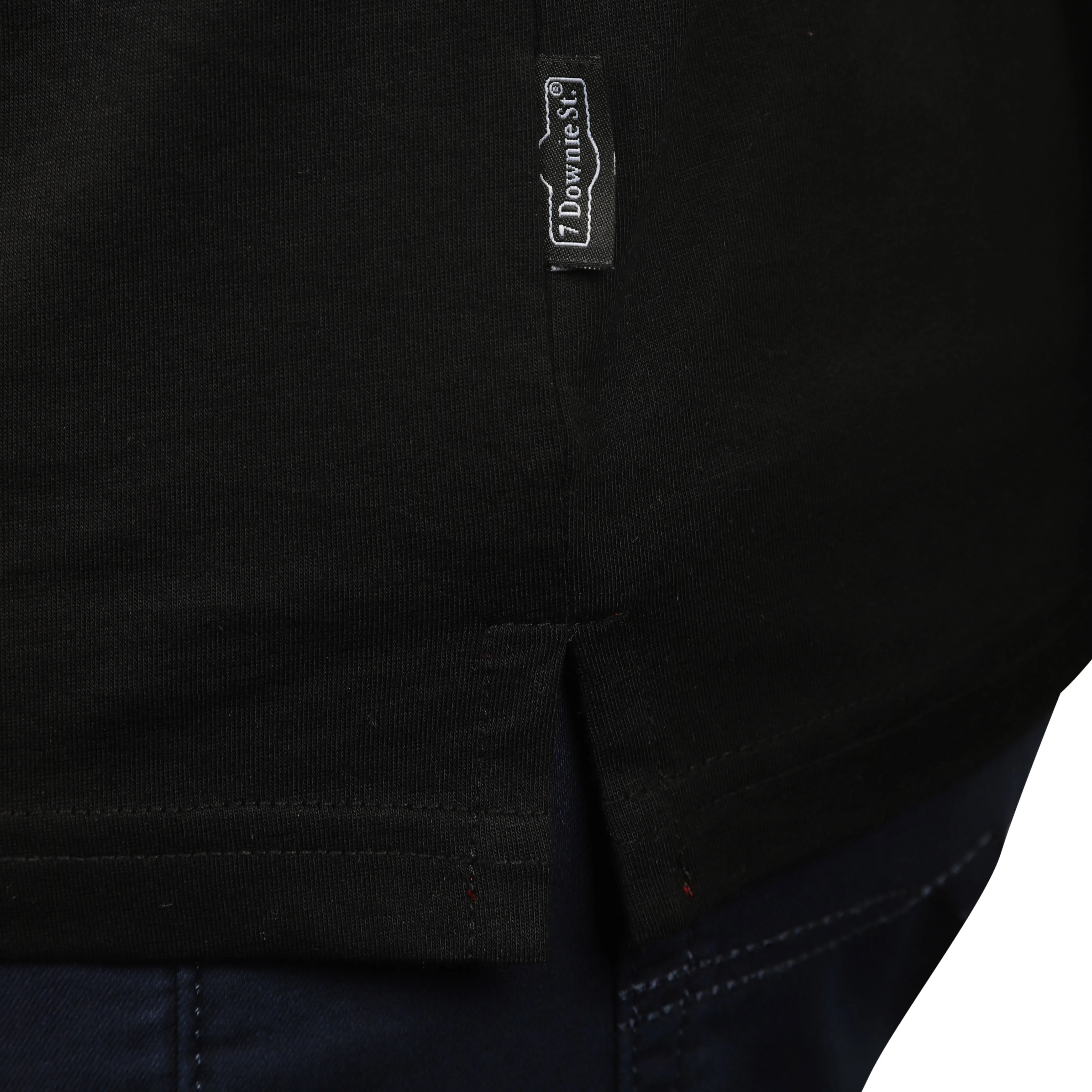 7 Downie St. - Black Mercerized Cotton Crewneck T-Shirt