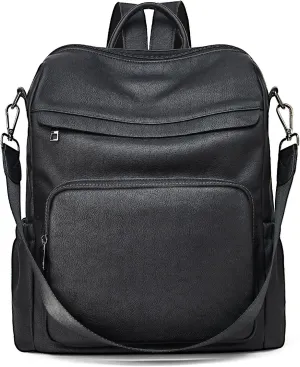 Backpack Purse for Women Leather Convertible Travel Backpack Fashion Designer Large Shoulder Bags