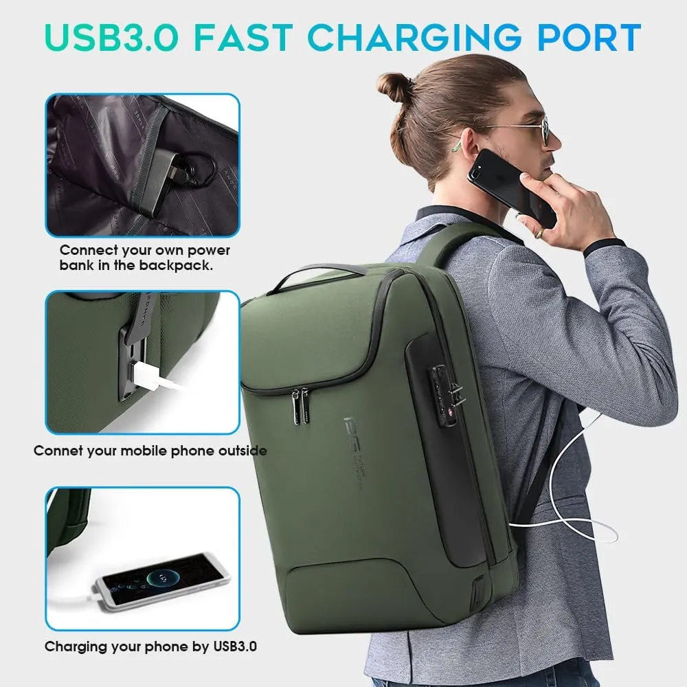 BANGE Anti-Theft Backpack,Tech Backpacks, 17 Inch Laptop Backpack with USB3.0 Charging Port, Mens Travel Backpack for Men and Women