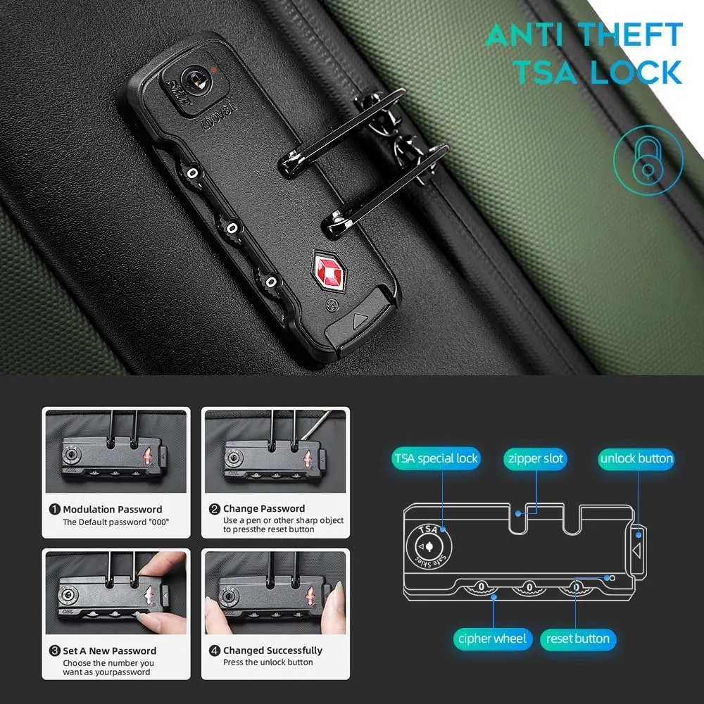BANGE Anti-Theft Backpack,Tech Backpacks, 17 Inch Laptop Backpack with USB3.0 Charging Port, Mens Travel Backpack for Men and Women