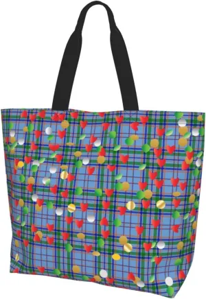 Blackwatch Modern Tartan Tote Bag For Women Weekender Travel Bag Reusable Grocery Bags Large Totes Handbags