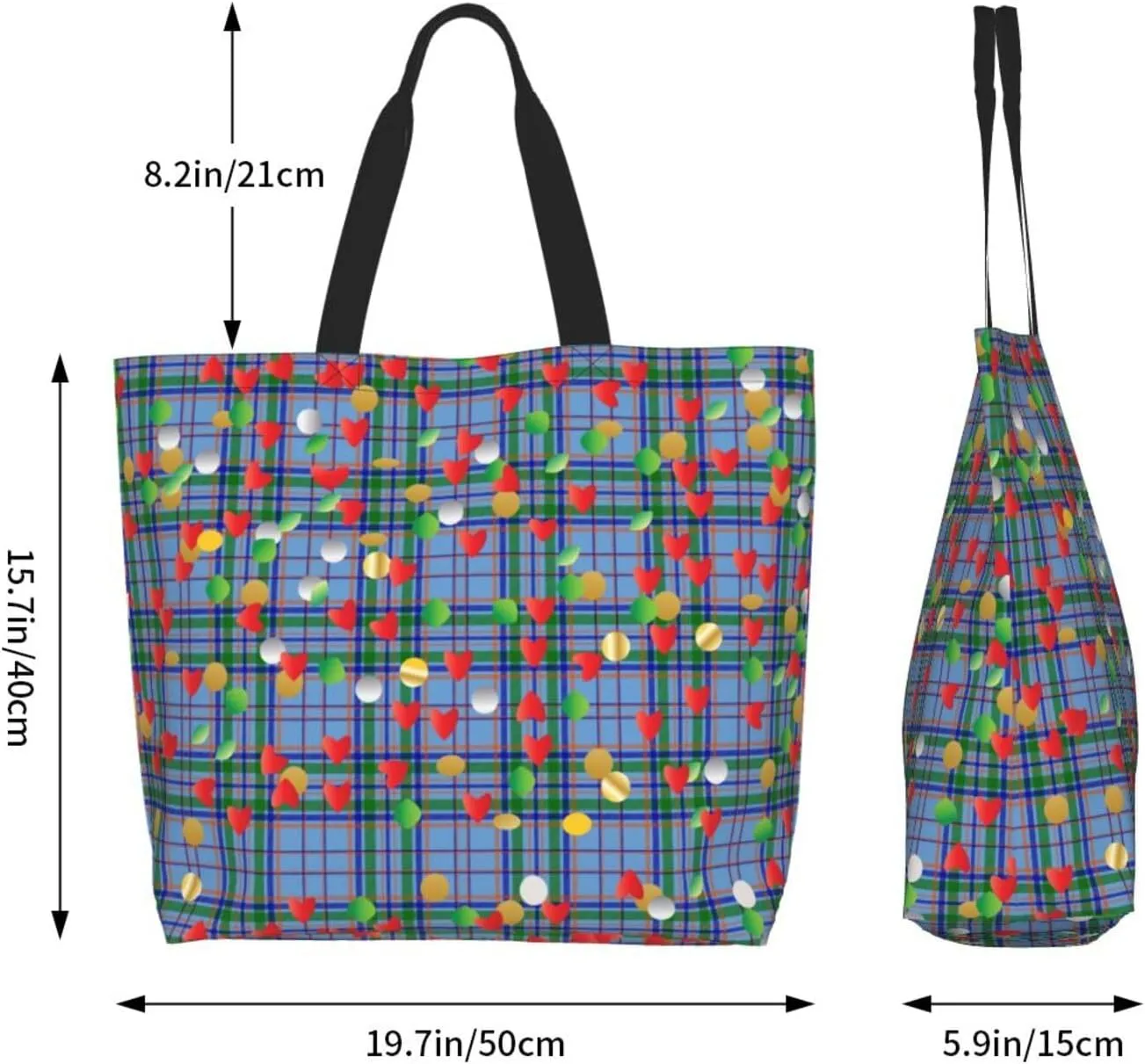 Blackwatch Modern Tartan Tote Bag For Women Weekender Travel Bag Reusable Grocery Bags Large Totes Handbags
