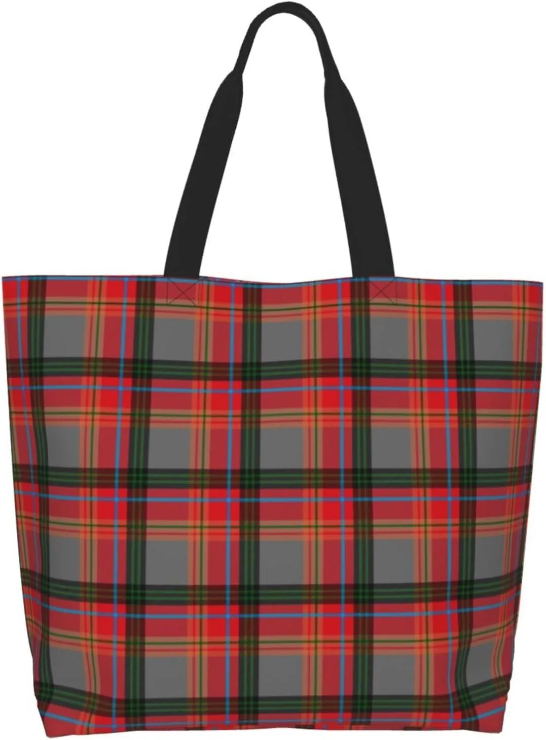 Blackwatch Modern Tartan Tote Bag For Women Weekender Travel Bag Reusable Grocery Bags Large Totes Handbags