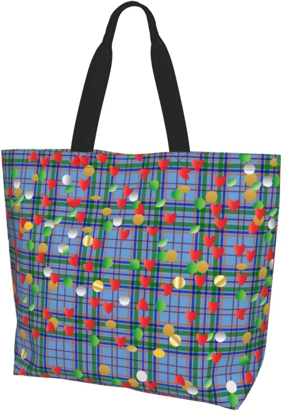 Blackwatch Modern Tartan Tote Bag For Women Weekender Travel Bag Reusable Grocery Bags Large Totes Handbags
