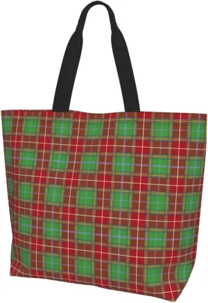 Blackwatch Modern Tartan Tote Bag For Women Weekender Travel Bag Reusable Grocery Bags Large Totes Handbags