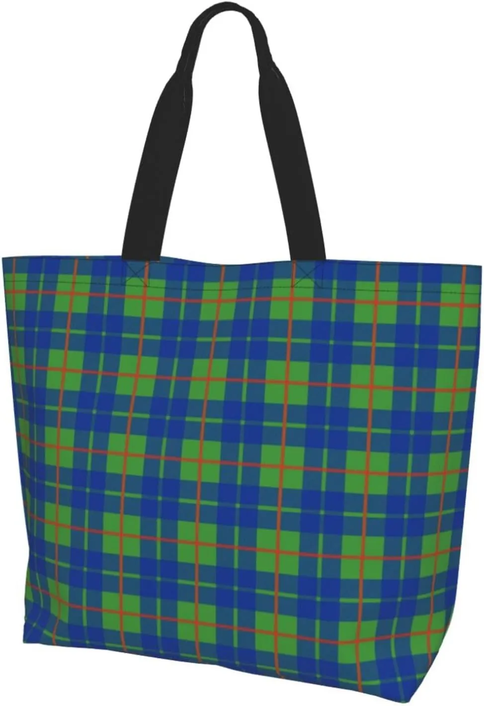Blackwatch Modern Tartan Tote Bag For Women Weekender Travel Bag Reusable Grocery Bags Large Totes Handbags