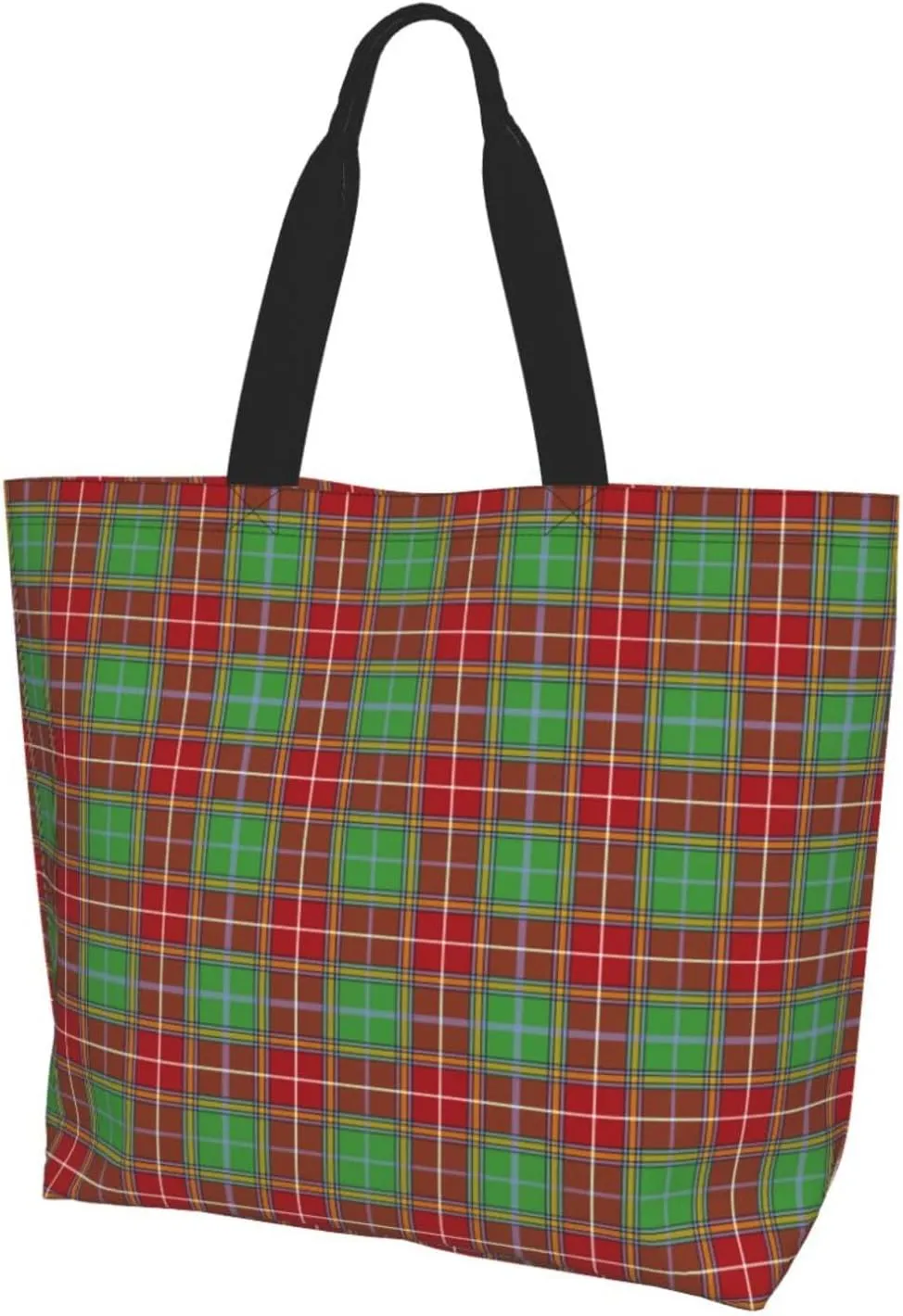 Blackwatch Modern Tartan Tote Bag For Women Weekender Travel Bag Reusable Grocery Bags Large Totes Handbags