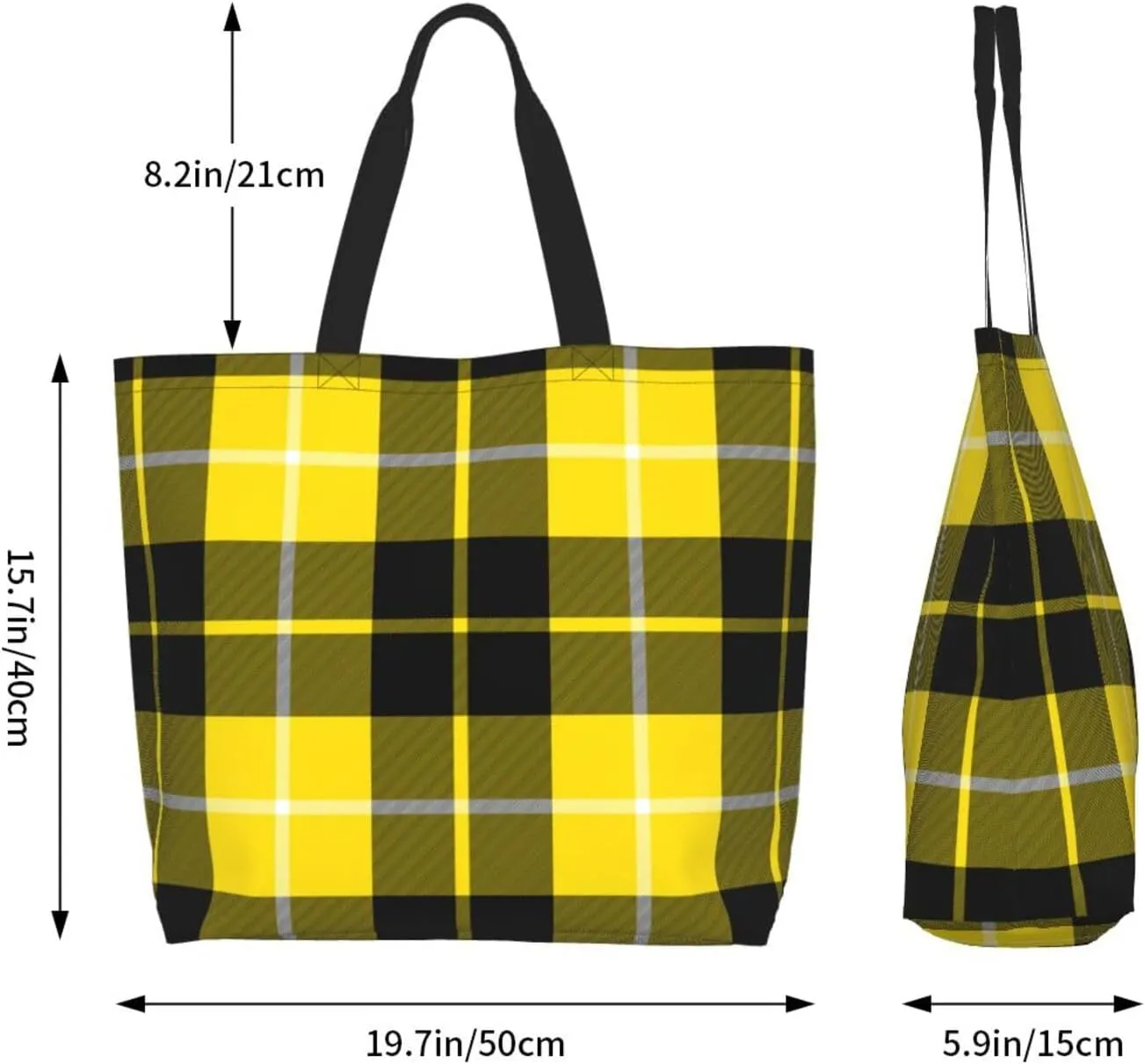 Blackwatch Modern Tartan Tote Bag For Women Weekender Travel Bag Reusable Grocery Bags Large Totes Handbags