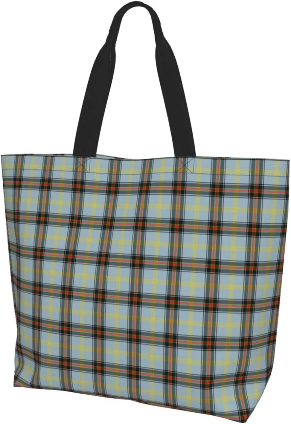 Blackwatch Modern Tartan Tote Bag For Women Weekender Travel Bag Reusable Grocery Bags Large Totes Handbags