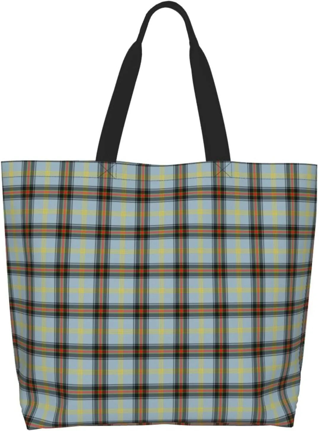 Blackwatch Modern Tartan Tote Bag For Women Weekender Travel Bag Reusable Grocery Bags Large Totes Handbags