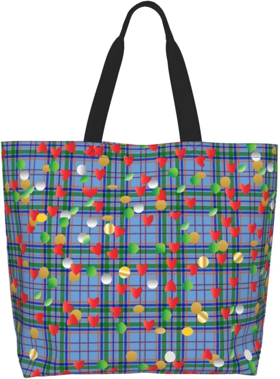 Blackwatch Modern Tartan Tote Bag For Women Weekender Travel Bag Reusable Grocery Bags Large Totes Handbags