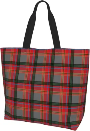 Blackwatch Modern Tartan Tote Bag For Women Weekender Travel Bag Reusable Grocery Bags Large Totes Handbags