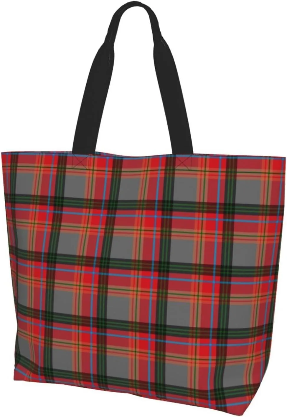 Blackwatch Modern Tartan Tote Bag For Women Weekender Travel Bag Reusable Grocery Bags Large Totes Handbags