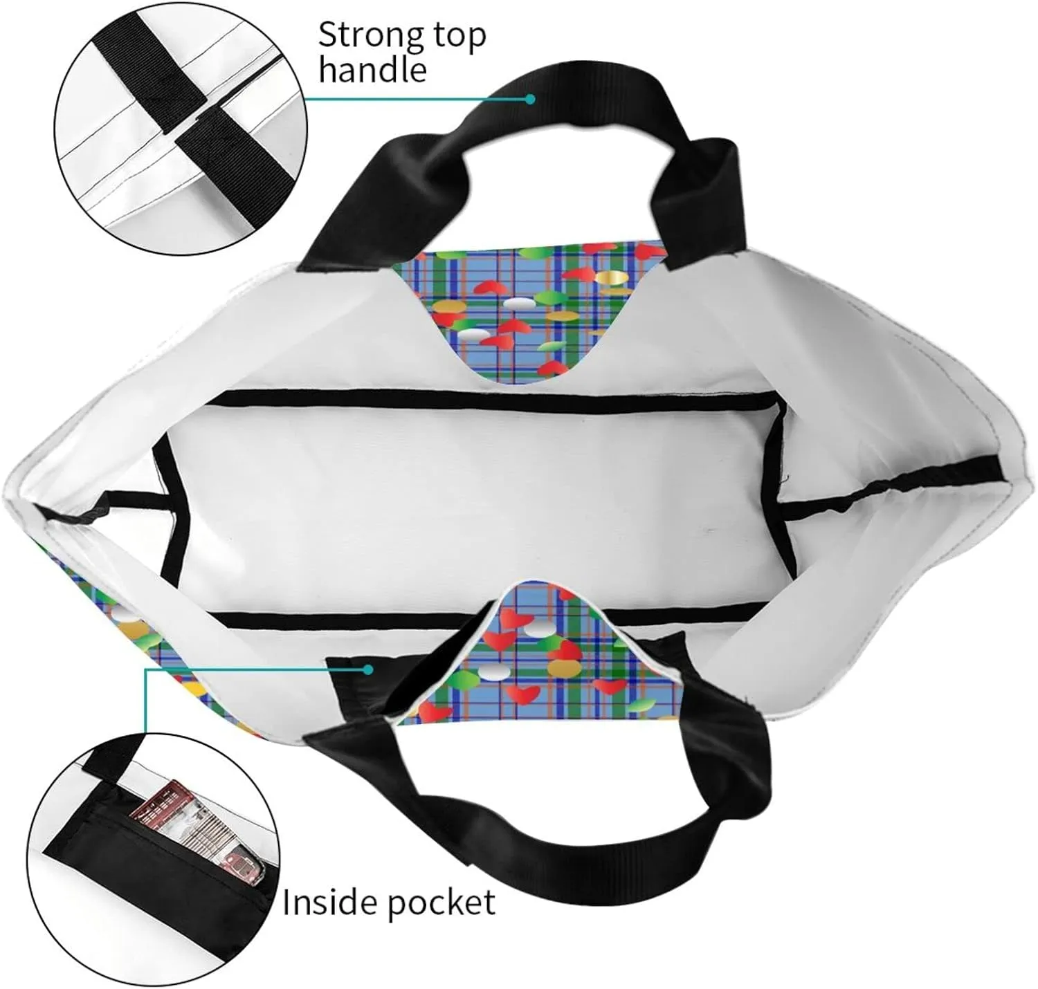Blackwatch Modern Tartan Tote Bag For Women Weekender Travel Bag Reusable Grocery Bags Large Totes Handbags