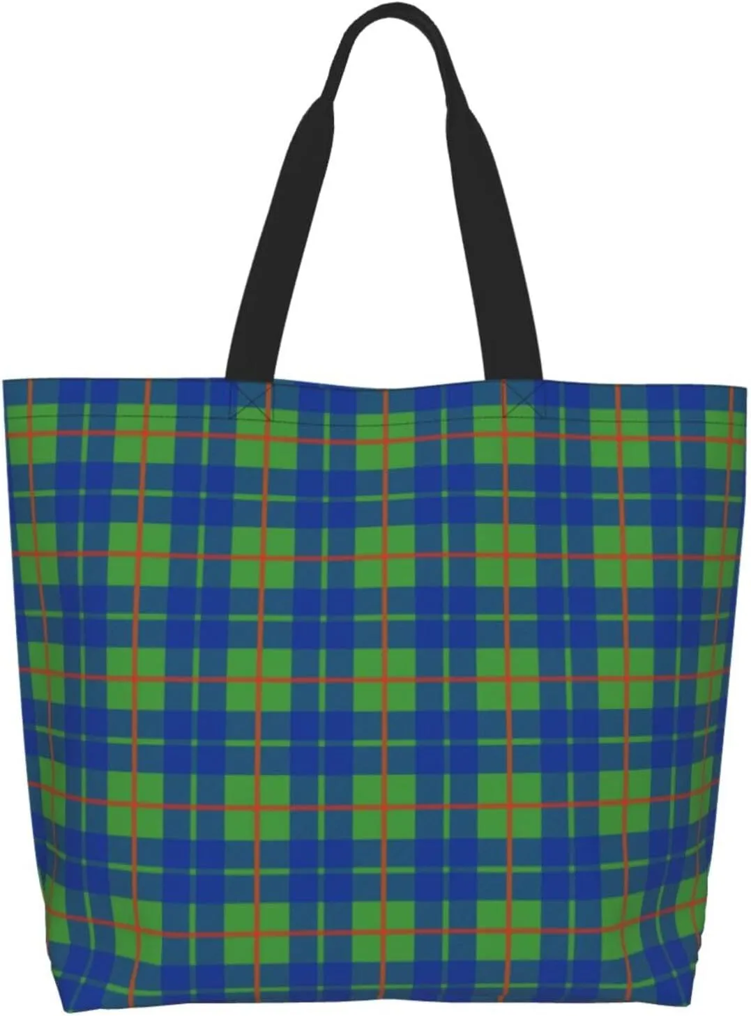 Blackwatch Modern Tartan Tote Bag For Women Weekender Travel Bag Reusable Grocery Bags Large Totes Handbags
