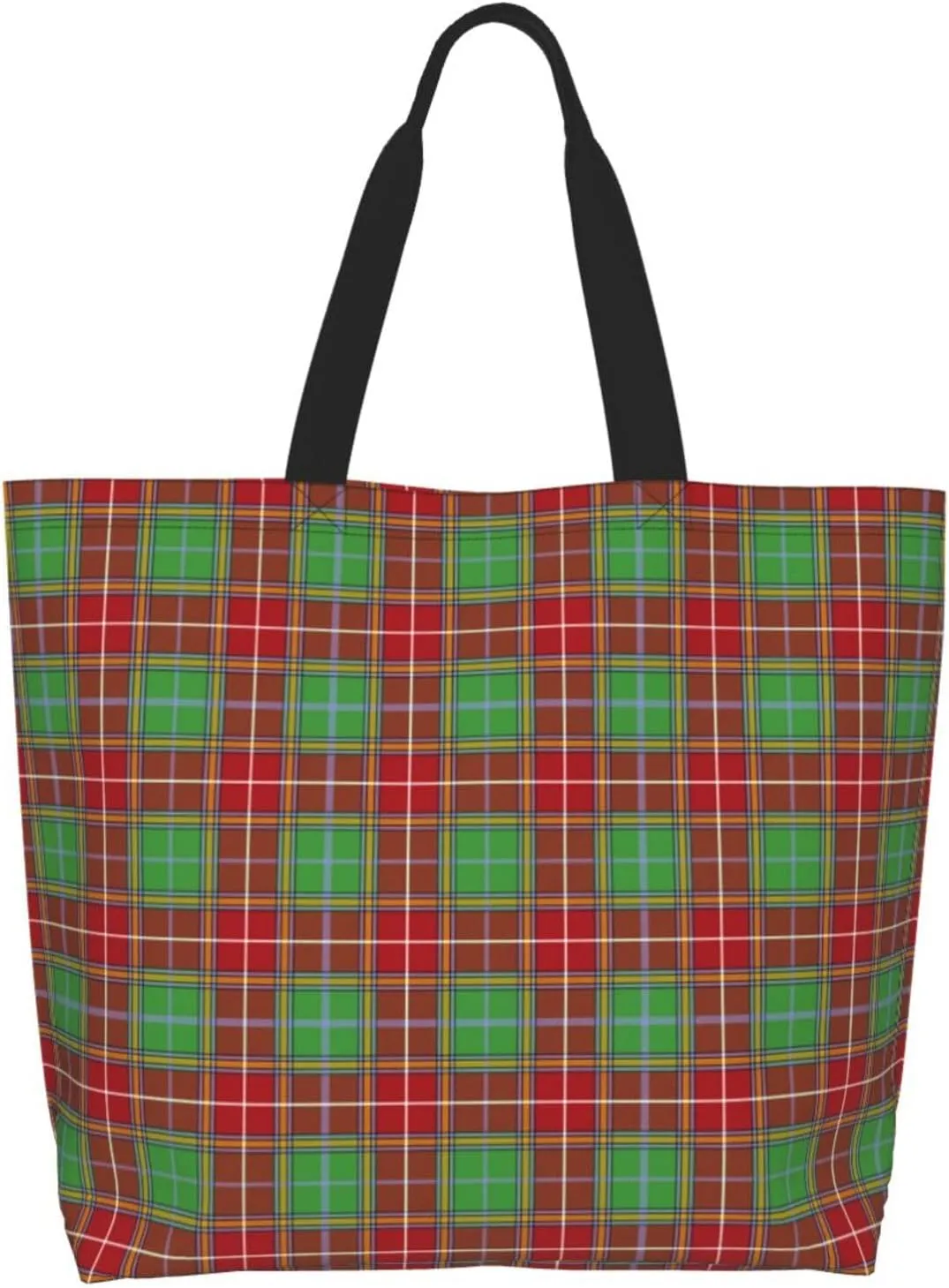 Blackwatch Modern Tartan Tote Bag For Women Weekender Travel Bag Reusable Grocery Bags Large Totes Handbags