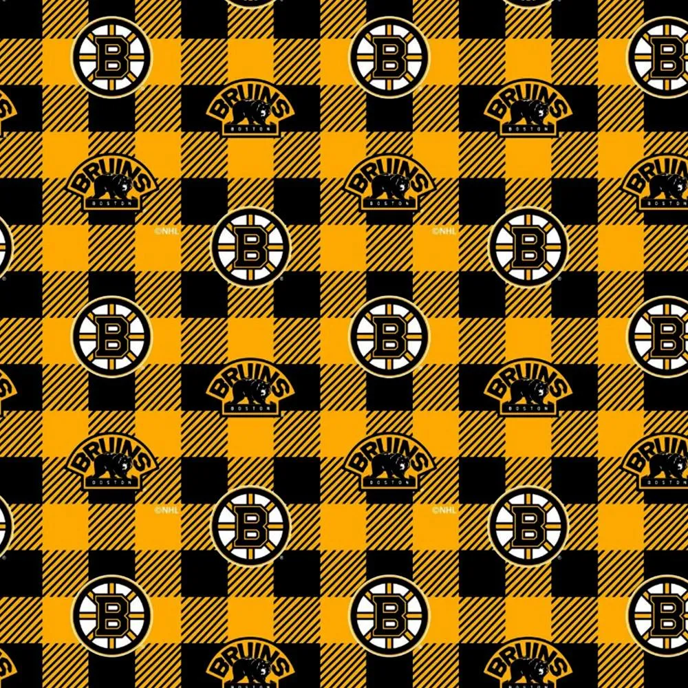 Boston Bruins - NHL Fleece Print - Plaid