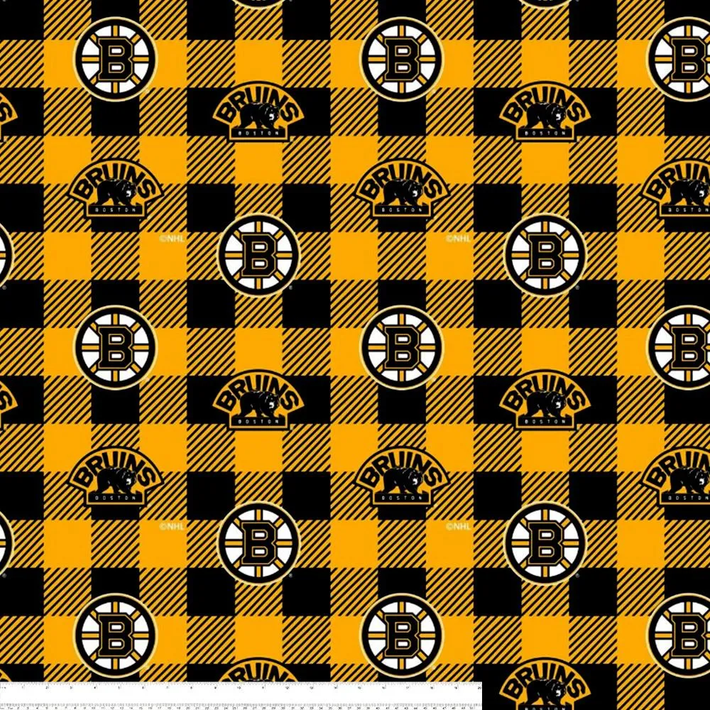 Boston Bruins - NHL Fleece Print - Plaid