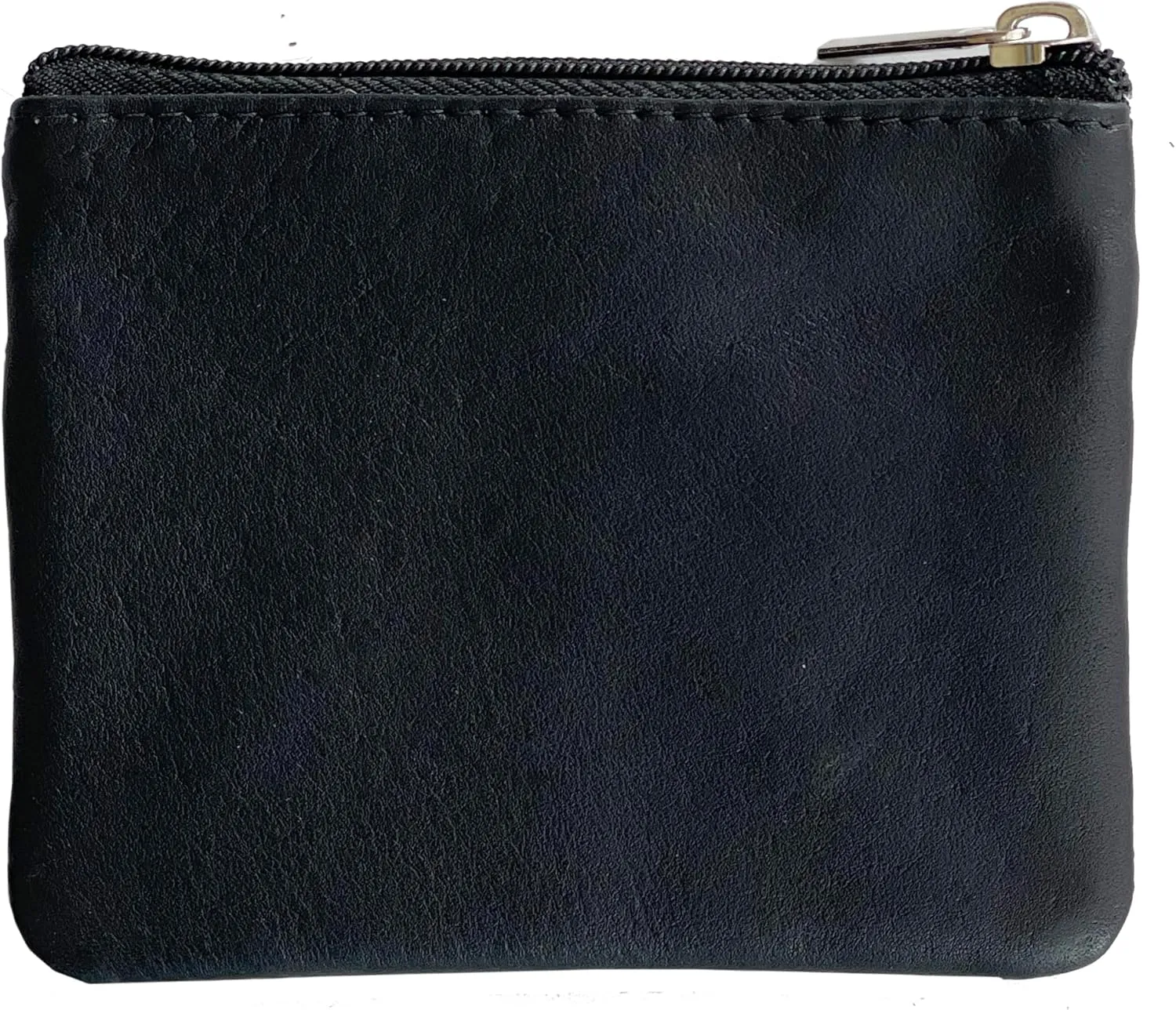 Bullz Genuine Leather Coin Purse Keychain Wallet for Women and Men- Small Zipper Pouch, Card, Paper bill, ID, Key and Change Purse, Iris Pouch & Coin Holder for Car (Black)