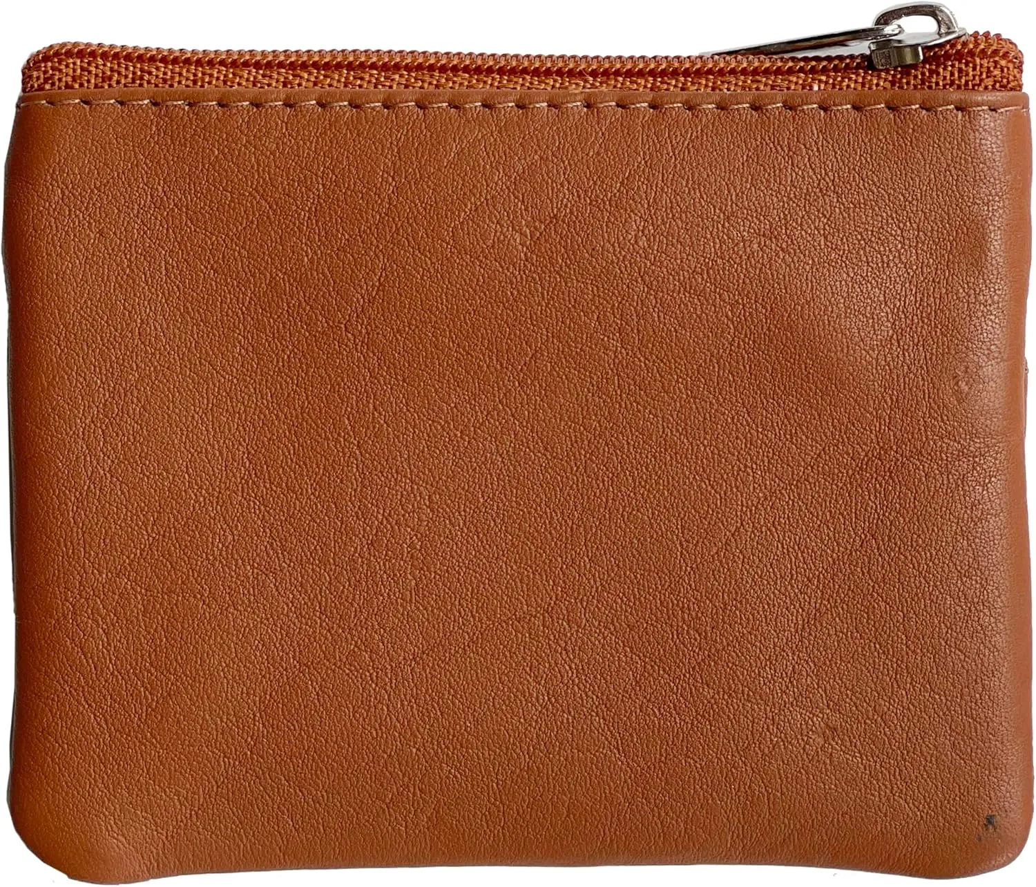 Bullz Genuine Leather Coin Purse Keychain Wallet for Women and Men- Small Zipper Pouch, Card, Paper bill, ID, Key and Change Purse, Iris Pouch & Coin Holder for Car (Tan)
