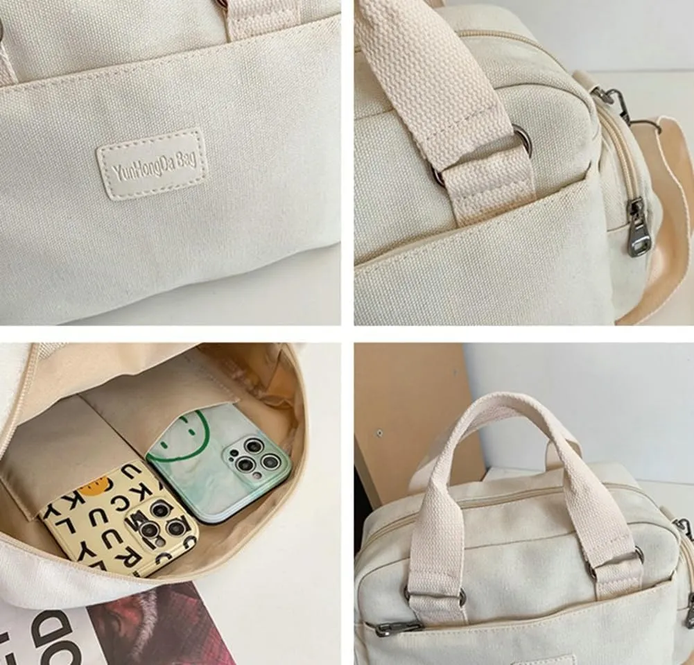 Canvas Hobo Bags for Women Tote Bag Large Shoulder Bags Crossbody Bag Casual Satchel Handbag Purse Multi Pockets