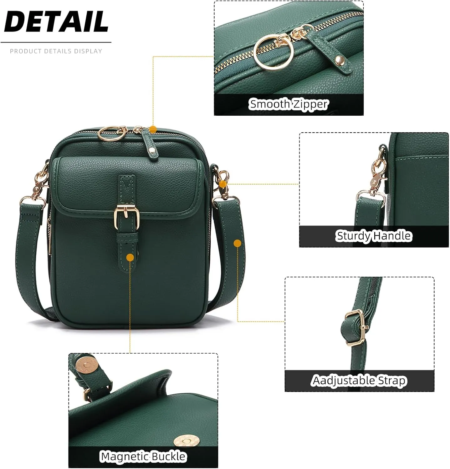 ChuLian Vintage Crossbody Bag For Women Men Small Messenger Bag Crossbody Handbags Large Shoulder Bags With 10 Card Slots