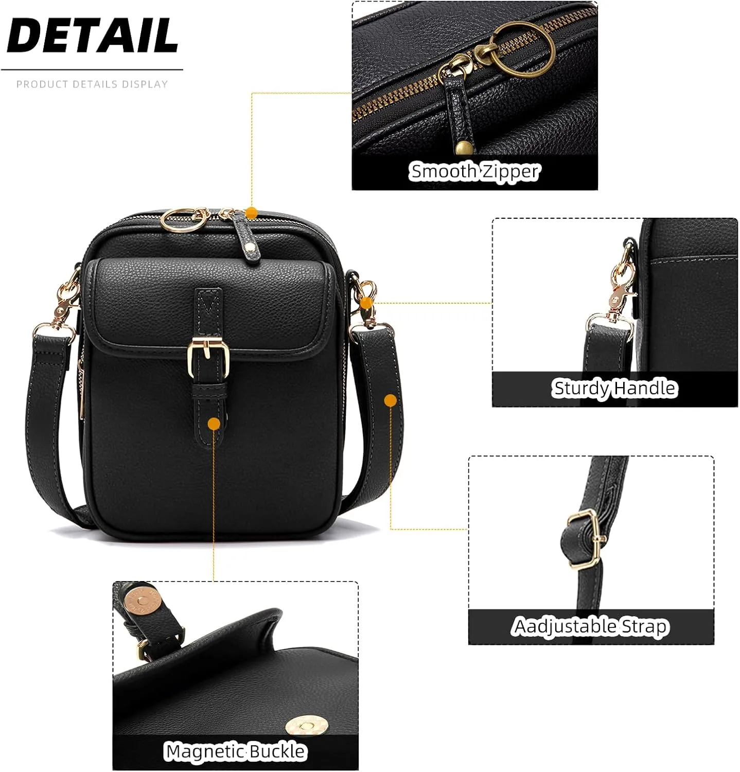 ChuLian Vintage Crossbody Bag For Women Men Small Messenger Bag Crossbody Handbags Large Shoulder Bags With 10 Card Slots