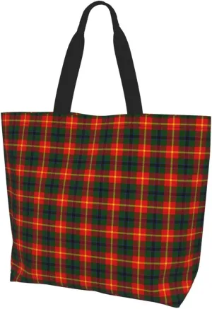 Clan Mackay Tartan Plaid Scottish Tote Bag For Women Weekender Travel Bag Reusable Grocery Bags Large Totes Handbags