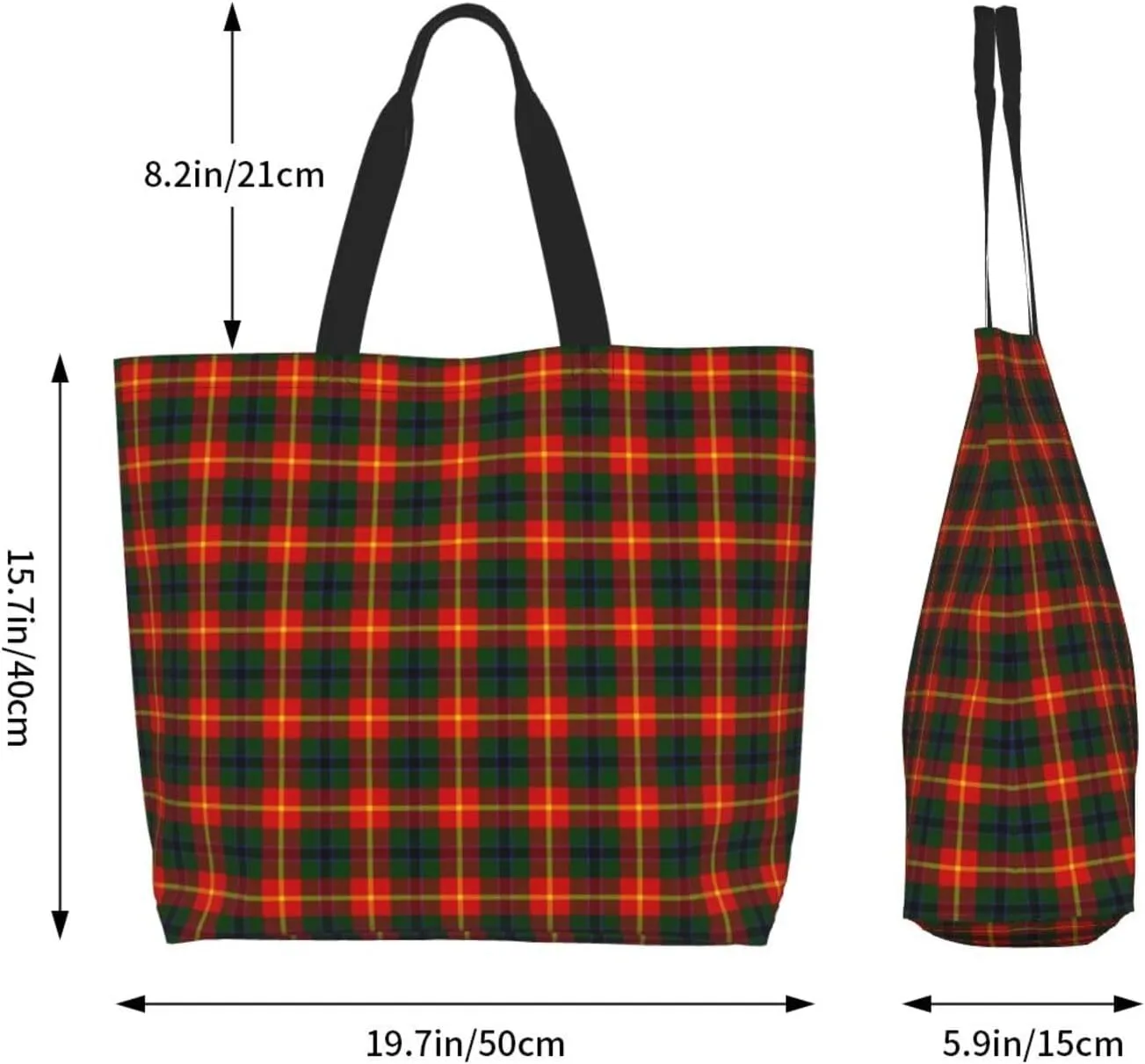 Clan Mackay Tartan Plaid Scottish Tote Bag For Women Weekender Travel Bag Reusable Grocery Bags Large Totes Handbags