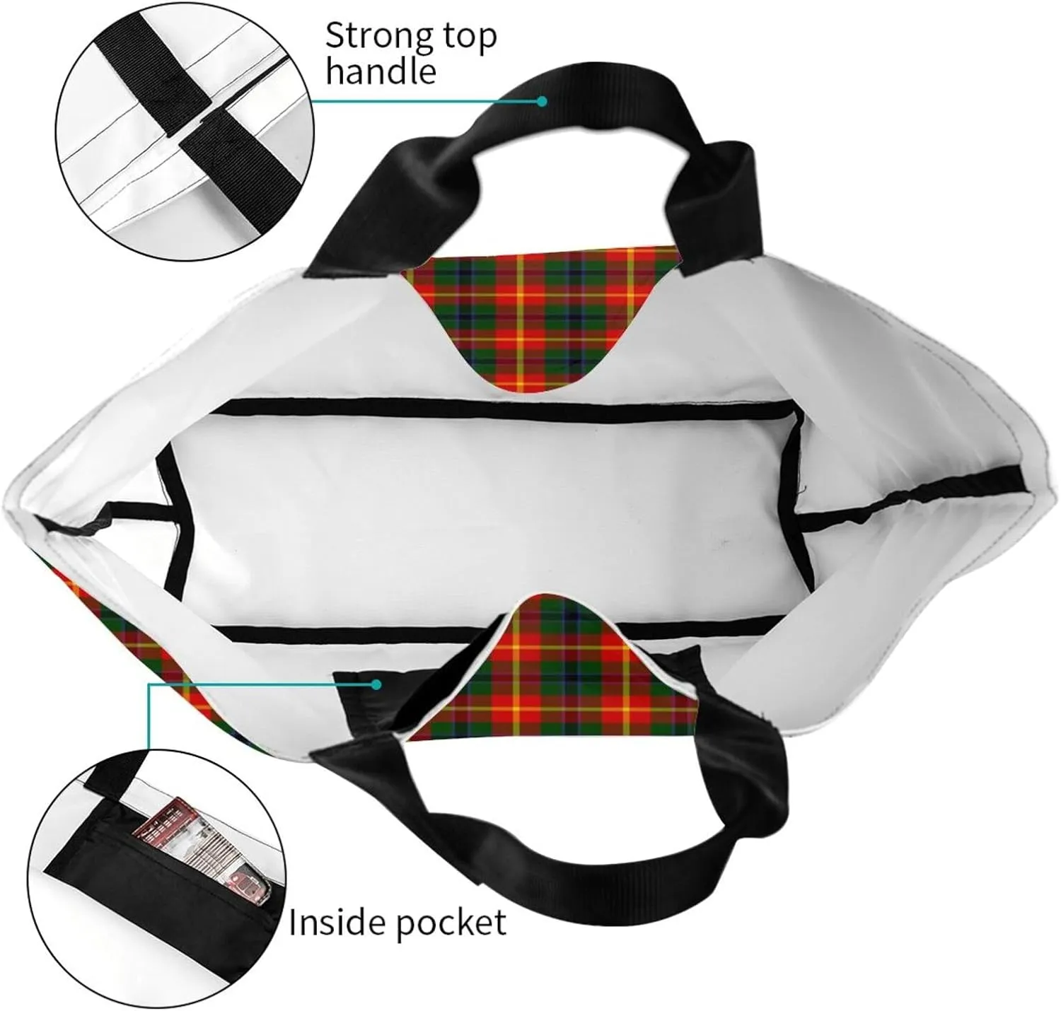 Clan Mackay Tartan Plaid Scottish Tote Bag For Women Weekender Travel Bag Reusable Grocery Bags Large Totes Handbags