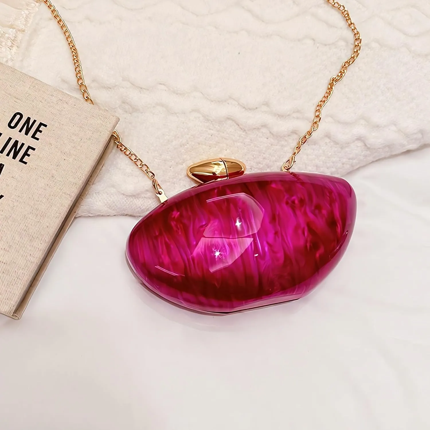 Clutch Purses for Women:Egg Shaped Womens Handbags,Shiny Evening Bags for Women,Womens Crossbody Purse Detachable Straps