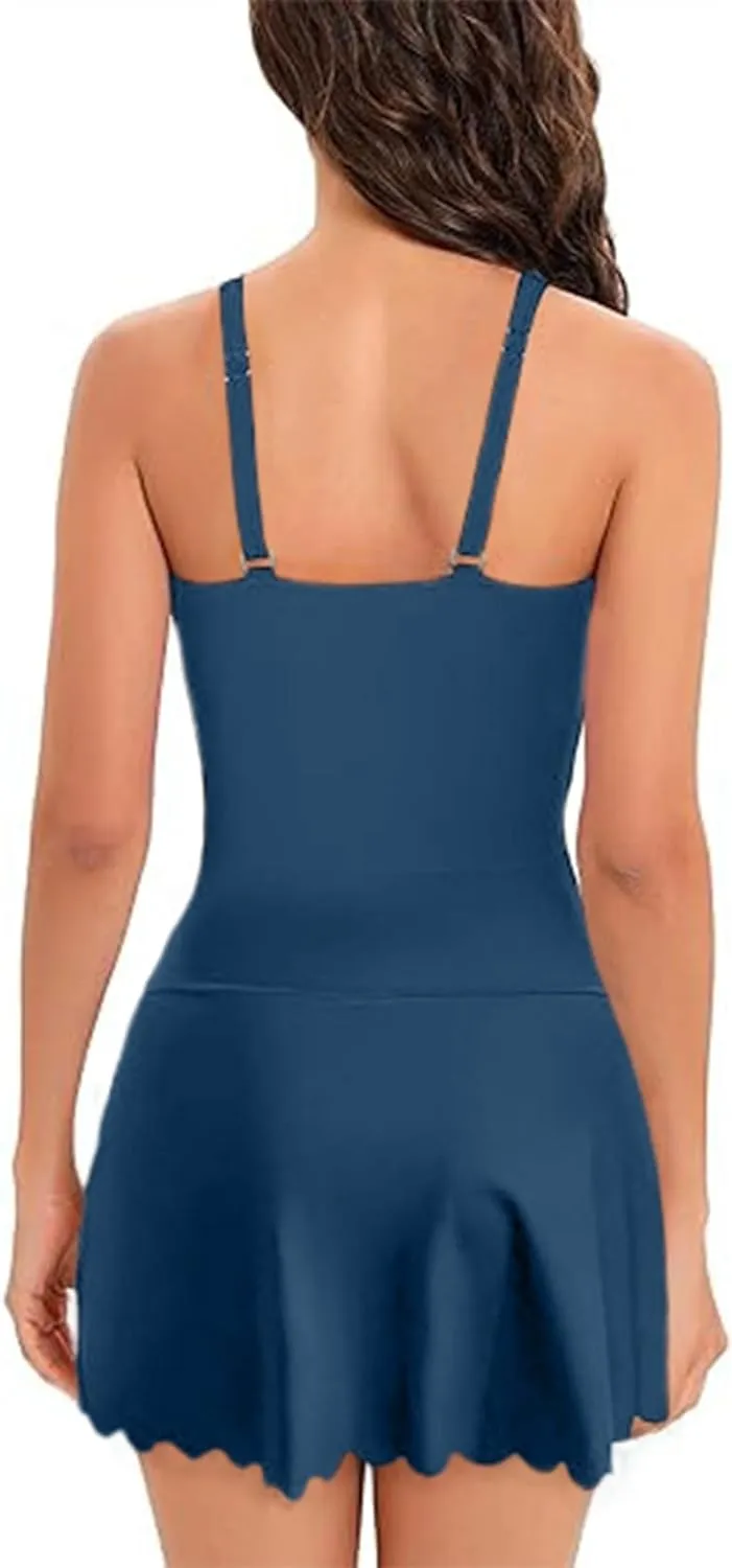 Dokotoo One Piece Swimdress Swimsuits for Women 2025 Tummy Control Swimwear Dresses Summer Skirt Bathing Suit