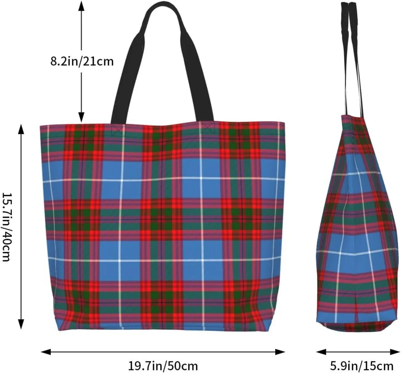 Elliot Ancient Tartan Tote Bag For Women Weekender Travel Bag Reusable Grocery Bags Large Totes Handbags