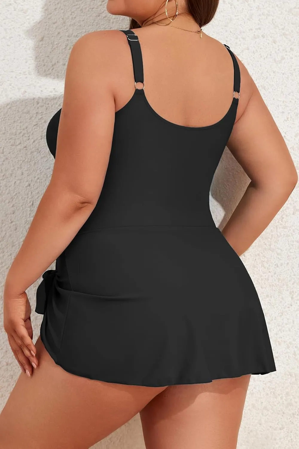 Eomenie Plus Size Swimdress for Women One Piece Swimsuit Tummy Control Swim Dresses Skirt Bathing Suit