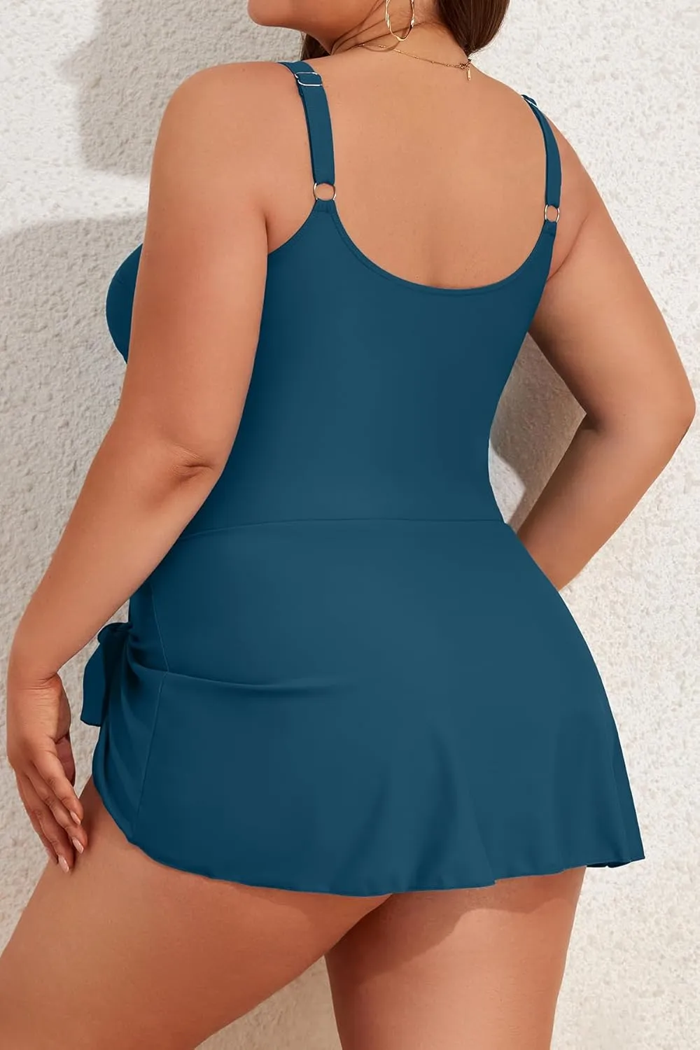 Eomenie Plus Size Swimdress for Women One Piece Swimsuit Tummy Control Swim Dresses Skirt Bathing Suit
