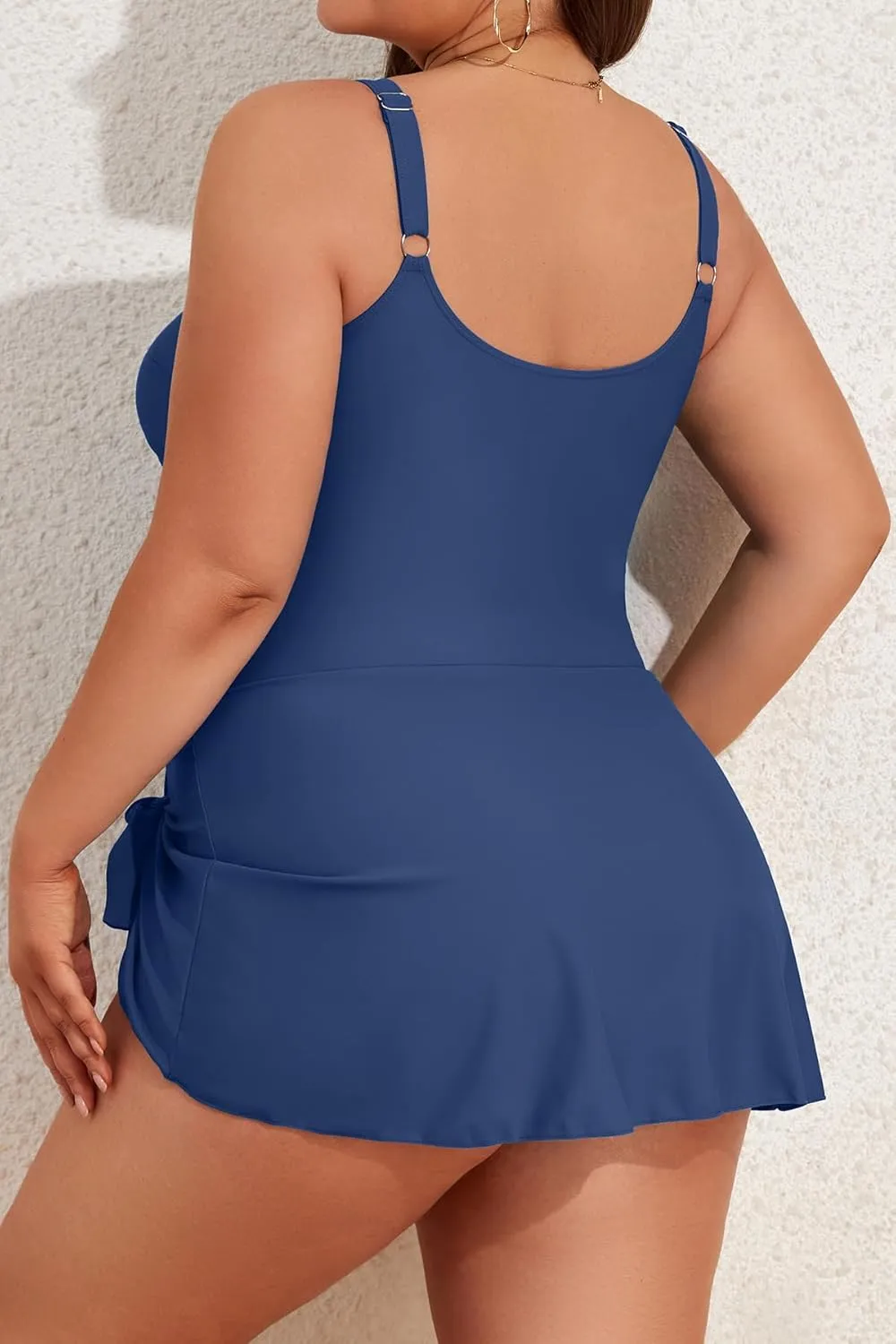 Eomenie Plus Size Swimdress for Women One Piece Swimsuit Tummy Control Swim Dresses Skirt Bathing Suit