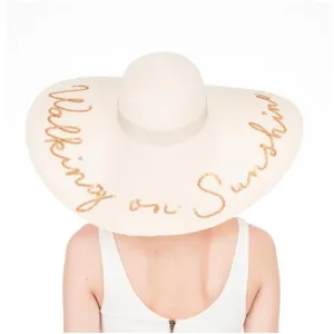 Eugenia Kim Ladies Cream "Walking on Sunshine" Sequin Sun Hat, OS