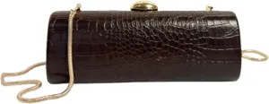 Evening Clutch Purses for Women Elegant Crocodile Embossed Shoulder Handbag PU Leather Magnet Crossbody Bag with Chain