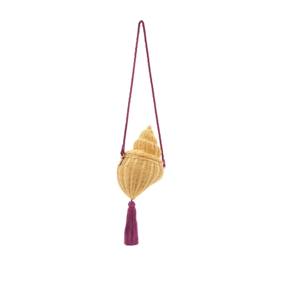Fashion Conch Straw Shoulder Crossbody Bags for Women Brand Wicker Woven Straw Bag Designer Rattan Female Purses and Clutch 2022