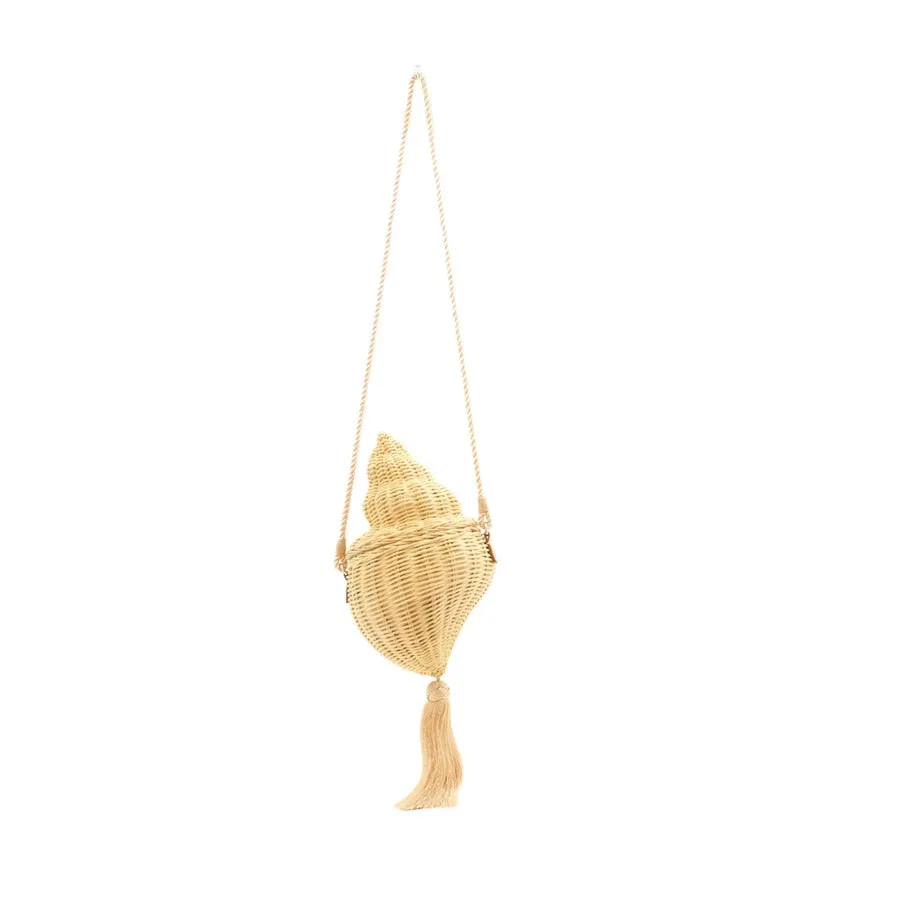 Fashion Conch Straw Shoulder Crossbody Bags for Women Brand Wicker Woven Straw Bag Designer Rattan Female Purses and Clutch 2022