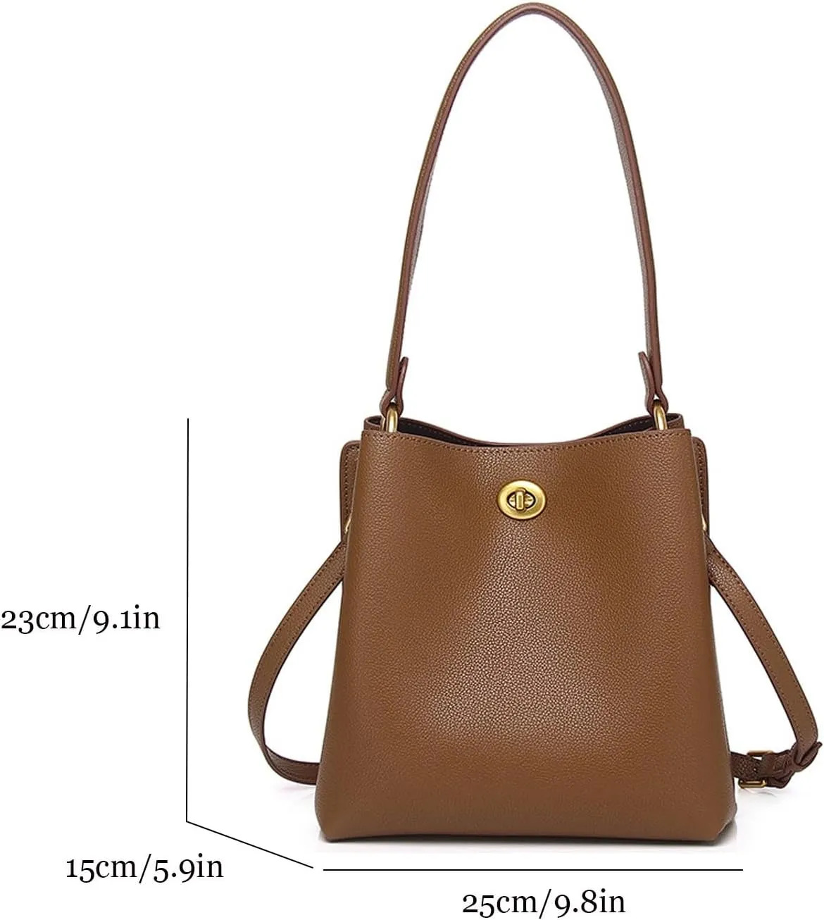 Fashion Leather Bucket Bag,Classic Large Top Handle Crossbody Handbags and Purses for Shopping Travel Business School