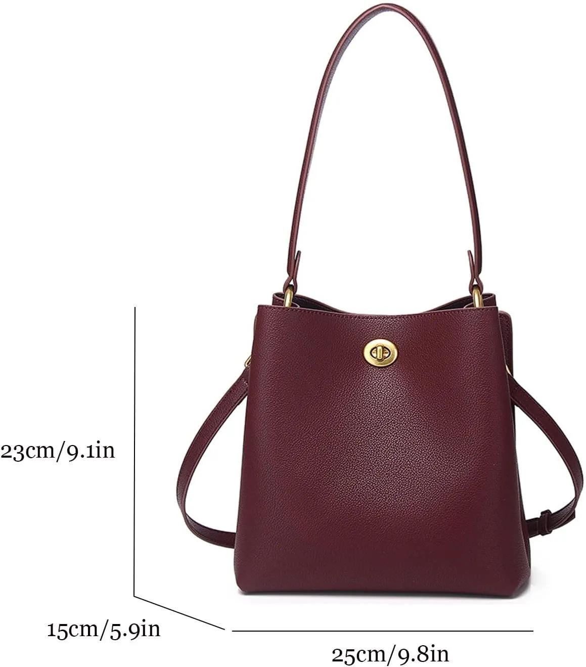 Fashion Leather Bucket Bag,Classic Large Top Handle Crossbody Handbags and Purses for Shopping Travel Business School