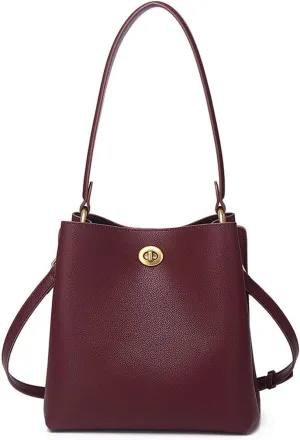 Fashion Leather Bucket Bag,Classic Large Top Handle Crossbody Handbags and Purses for Shopping Travel Business School