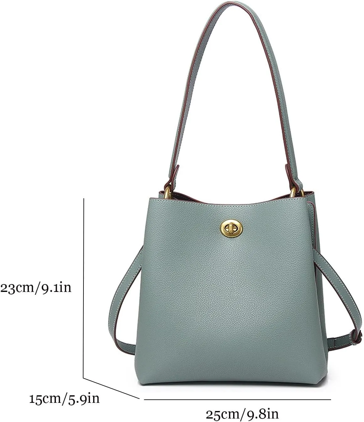Fashion Leather Bucket Bag,Classic Large Top Handle Crossbody Handbags and Purses for Shopping Travel Business School