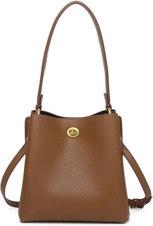 Fashion Leather Bucket Bag,Classic Large Top Handle Crossbody Handbags and Purses for Shopping Travel Business School