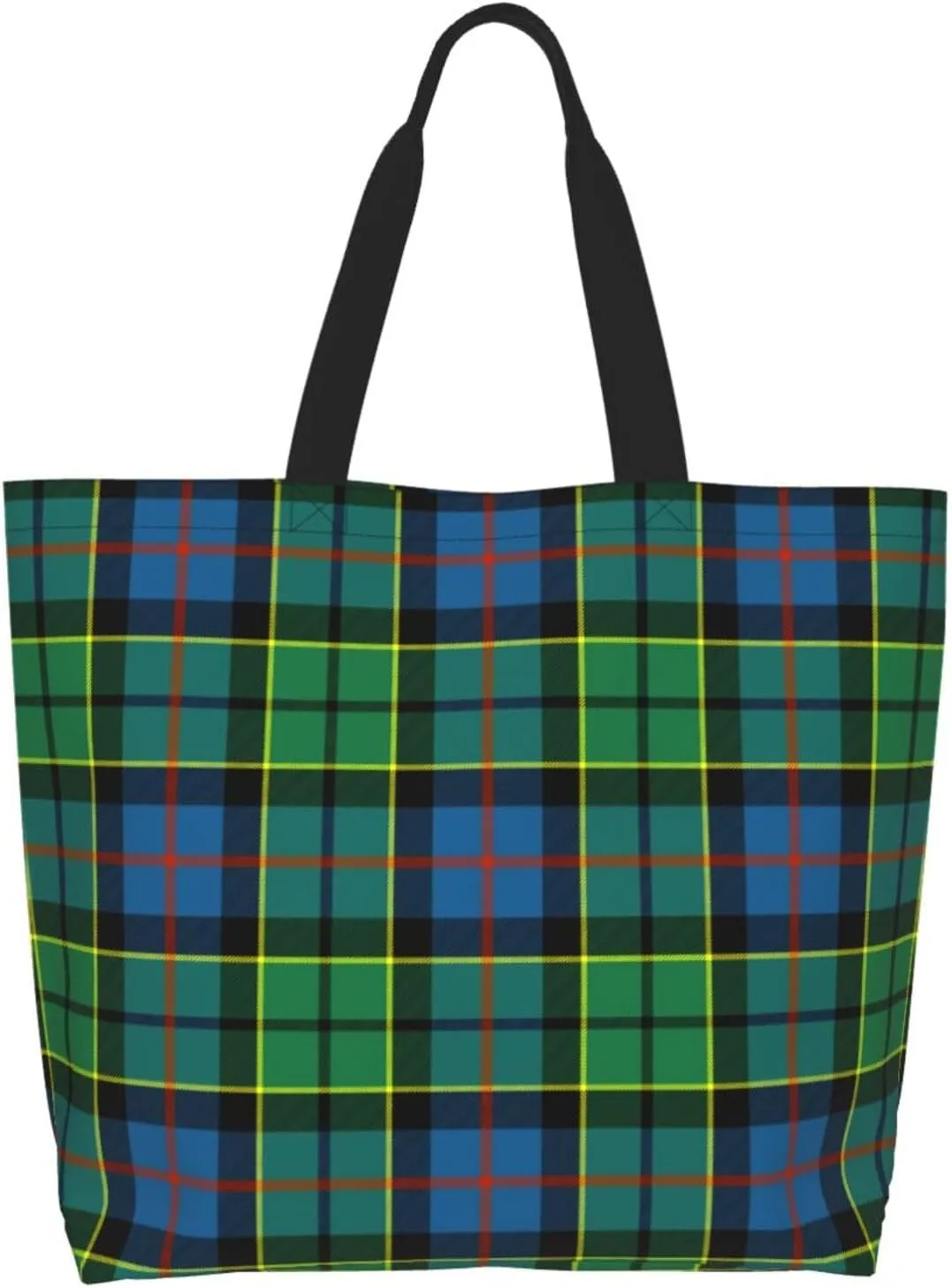 Fraser Hunting Modern Tartan Tote Bag For Women Weekender Travel Bag Reusable Grocery Bags Large Totes Handbags