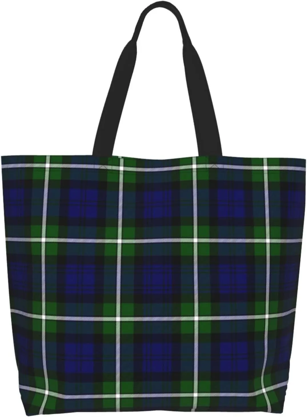 Fraser Hunting Modern Tartan Tote Bag For Women Weekender Travel Bag Reusable Grocery Bags Large Totes Handbags