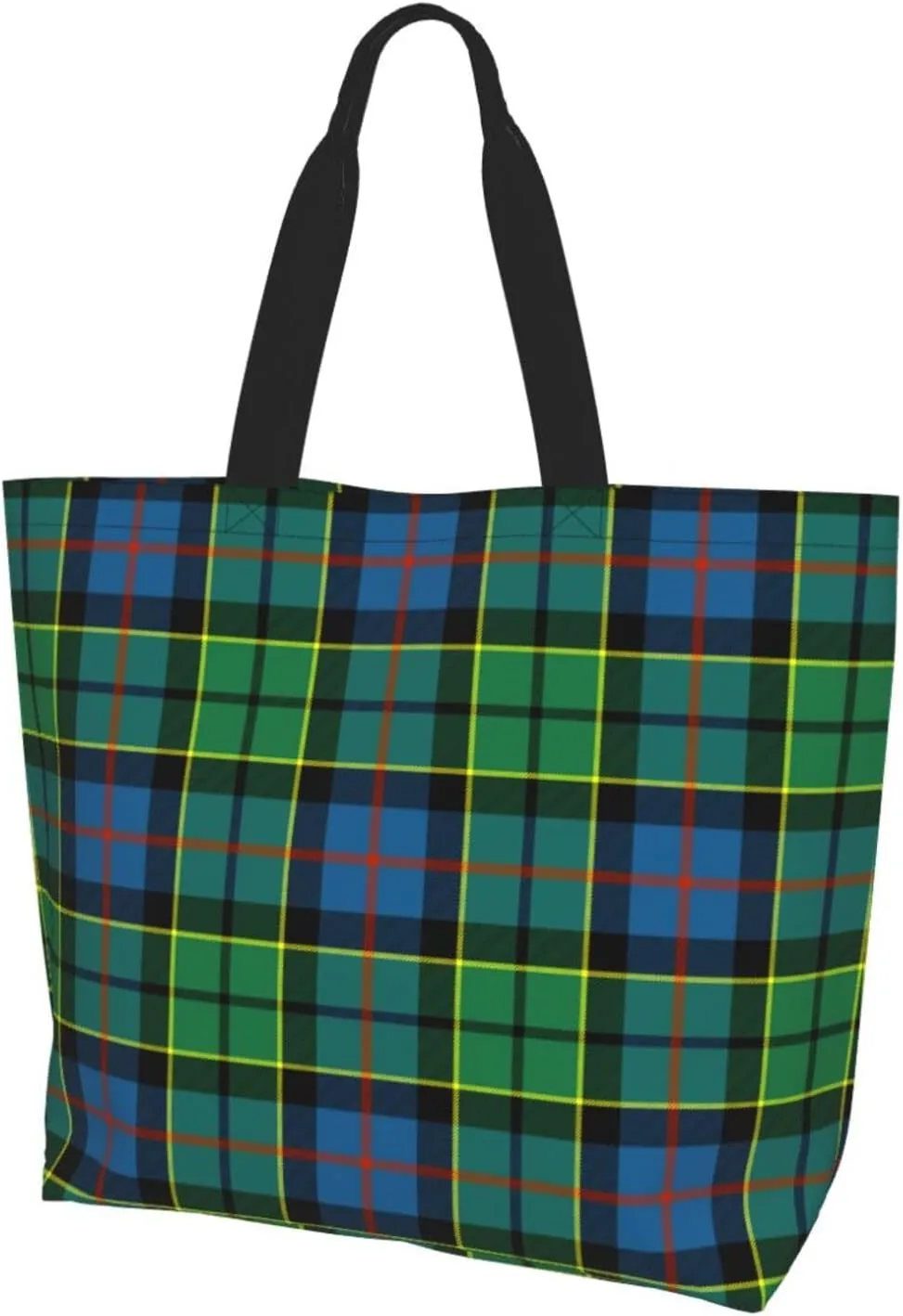 Fraser Hunting Modern Tartan Tote Bag For Women Weekender Travel Bag Reusable Grocery Bags Large Totes Handbags