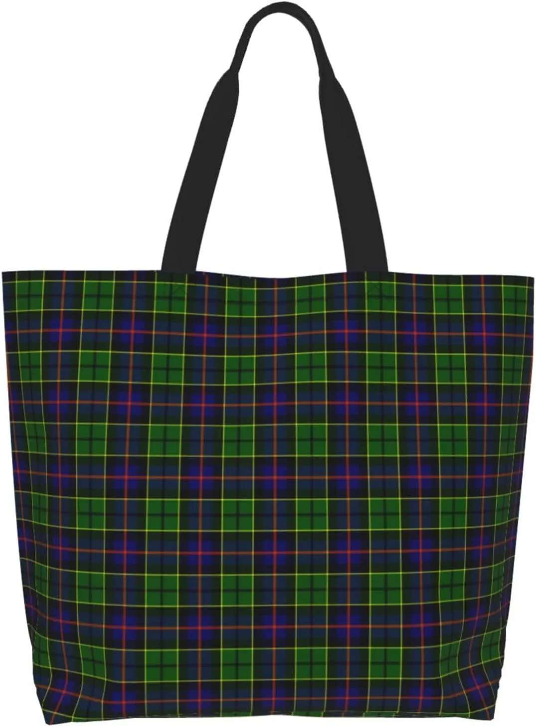 Fraser Hunting Modern Tartan Tote Bag For Women Weekender Travel Bag Reusable Grocery Bags Large Totes Handbags