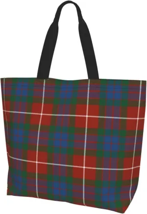 Fraser Hunting Modern Tartan Tote Bag For Women Weekender Travel Bag Reusable Grocery Bags Large Totes Handbags